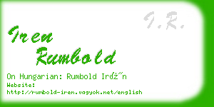 iren rumbold business card